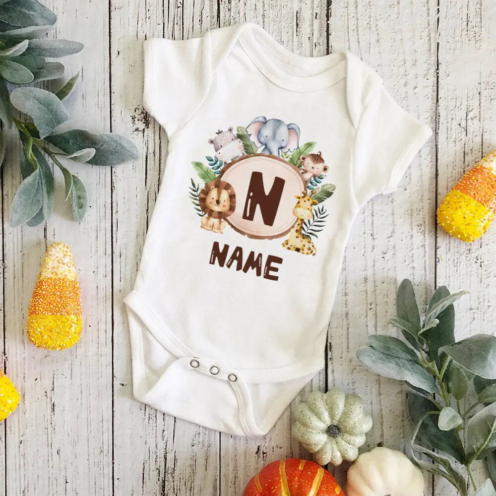Gepersonaliseerd Leeuw Initiaal Baby Body