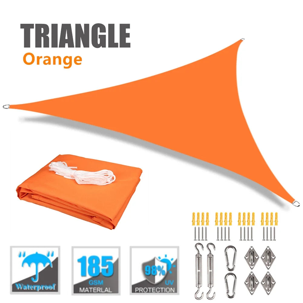 Waterproof Triangle Sun Shade Sail Canopy 98%UV Block Sun Shelters For Outdoor Facility&Activities Backyard Awning Camping Tents 