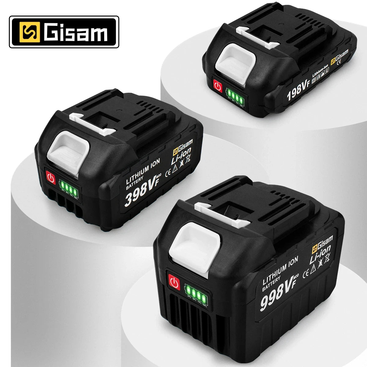 Gisam Rechargeable Battery 22500mAh 15000mAh Lithium Ion Battery 198VF 398VF 928VF Li-ion Battery For Makita 18v battery Pin 