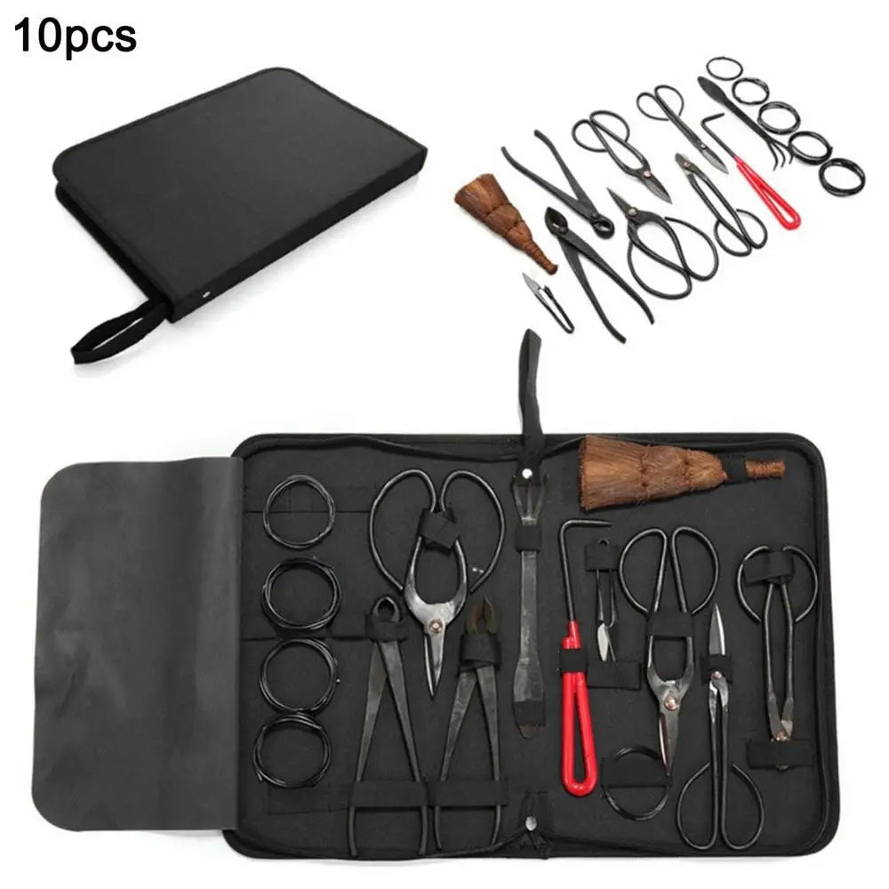 Carbon Steel Bonsai Tool Set with Nylon Case