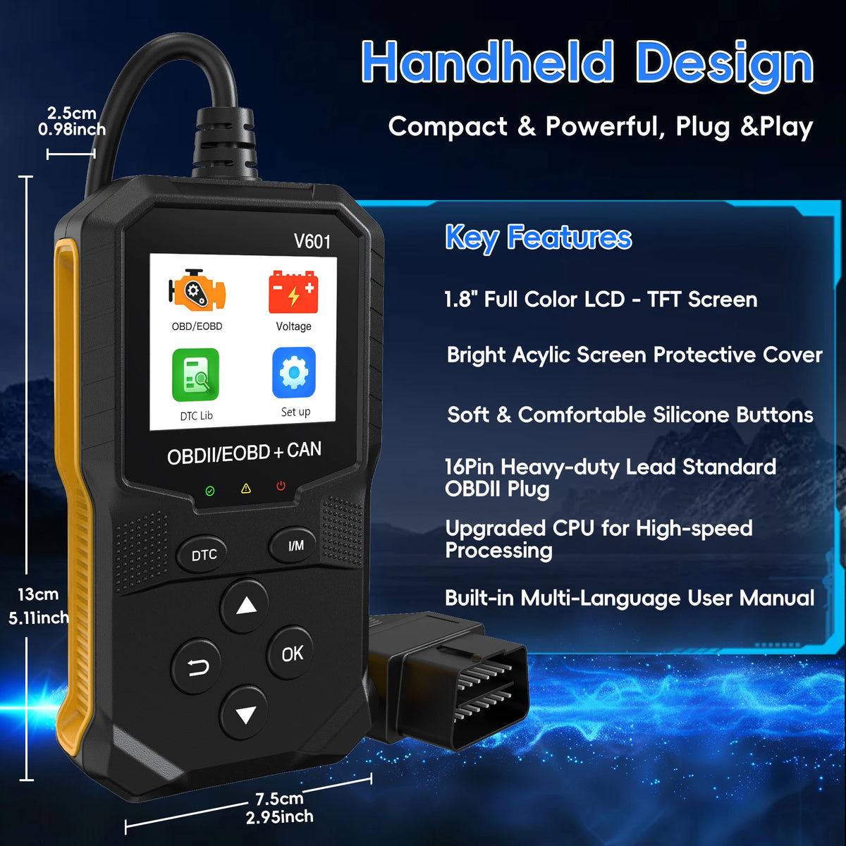 Wired OBD2 Engine Diagnostic Code Reader