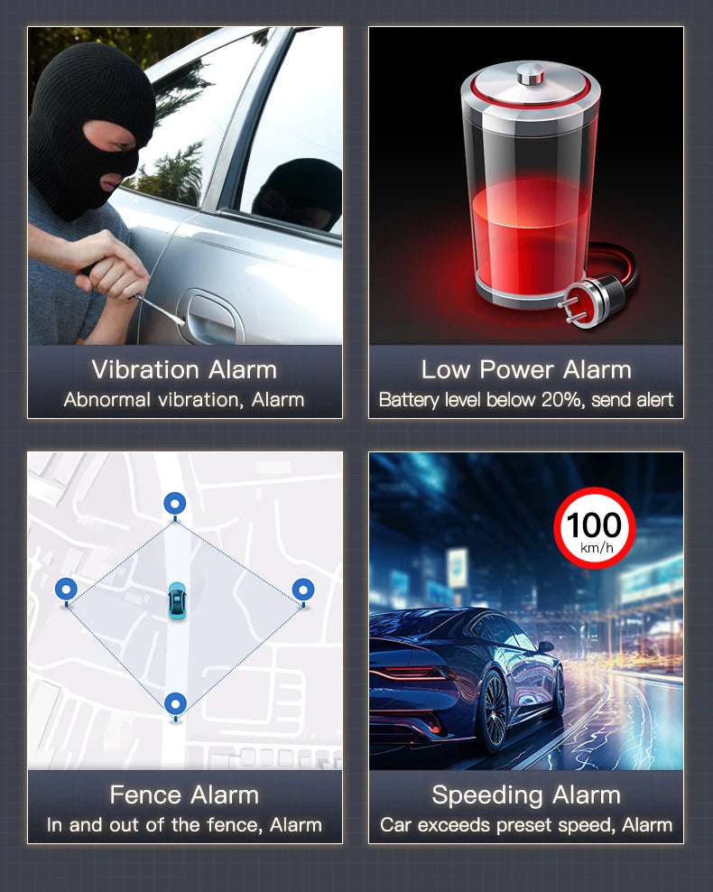 4G GPS Car Locator 20000mAh/10000mAh/6000mAh GPS Car Tracker Vibration Anti-Theft Geo-fence Alarm with Free APP