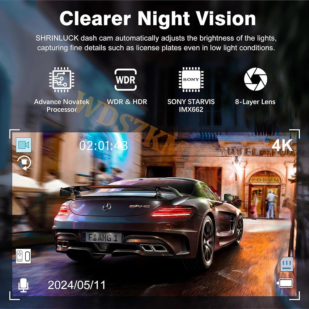 4-kanálová 360° WiFi kamera do auta s nahrávaním v 1080P a parkovacím monitorom