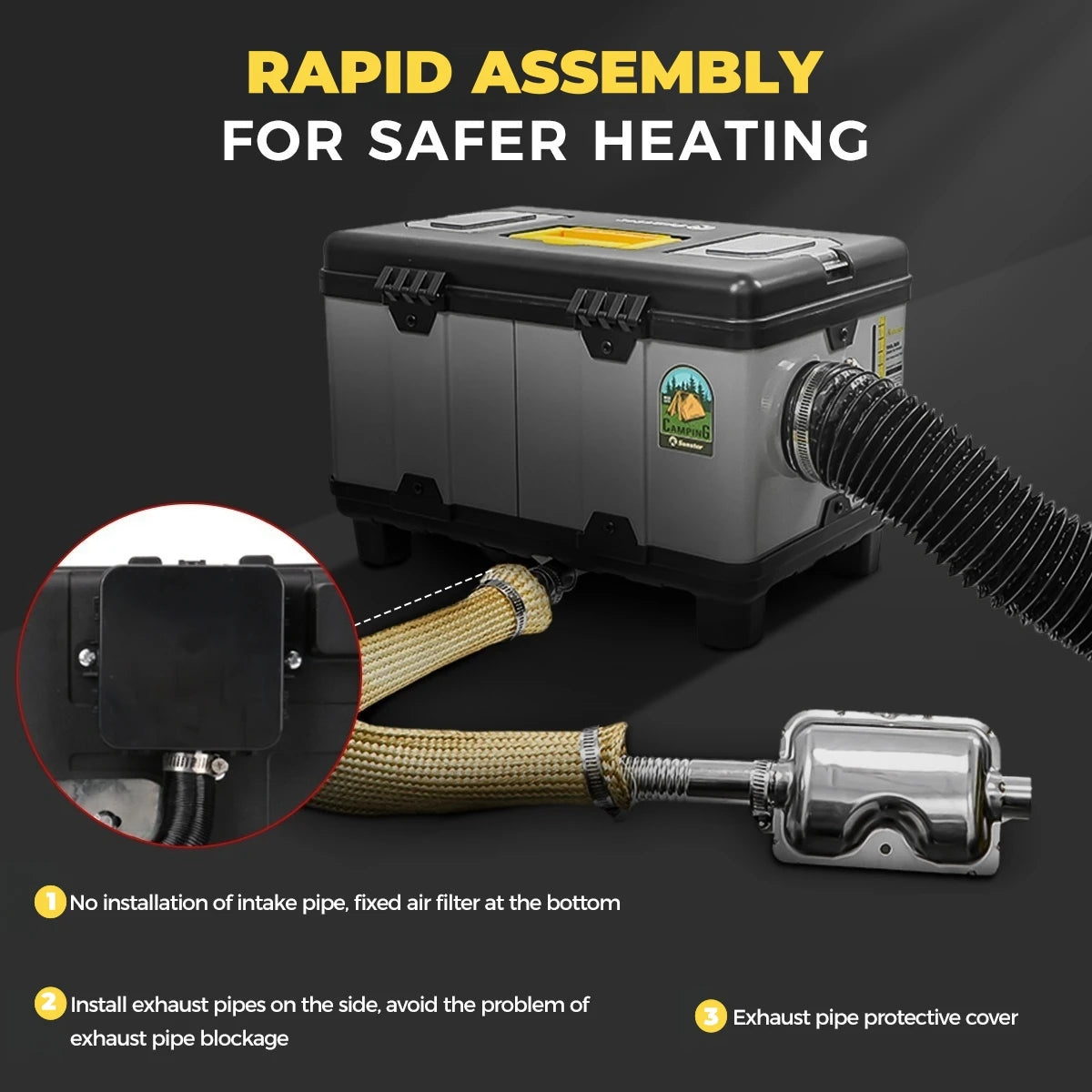 8KW Diesel Air Heater with CO Alarm, Bluetooth Control