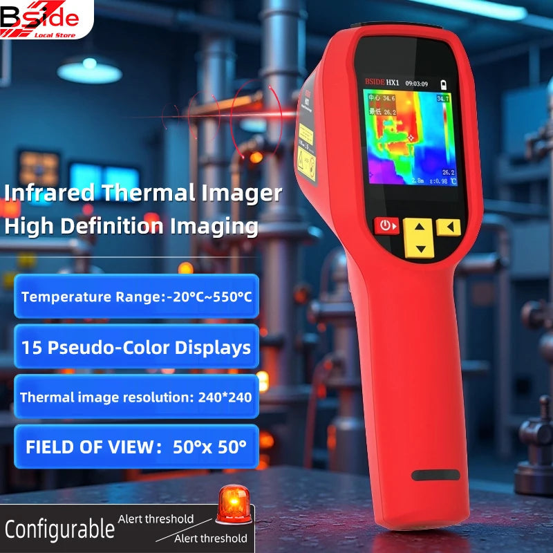 BSIDE Handheld Thermal Imaging Camera 240X240 Temperature Meter For Repair PCB Automobile Pipeline Detection Power inspection 