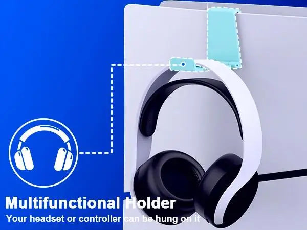 Slim Console Cooling Stand with RGB Light, Dual Controller Charger, 15 Game Slots and Headset Holder