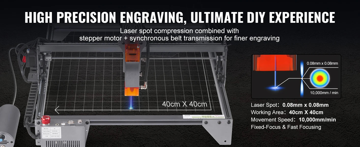 10W Laser Engraver Machine 400x400mm Fast Precision Cutter