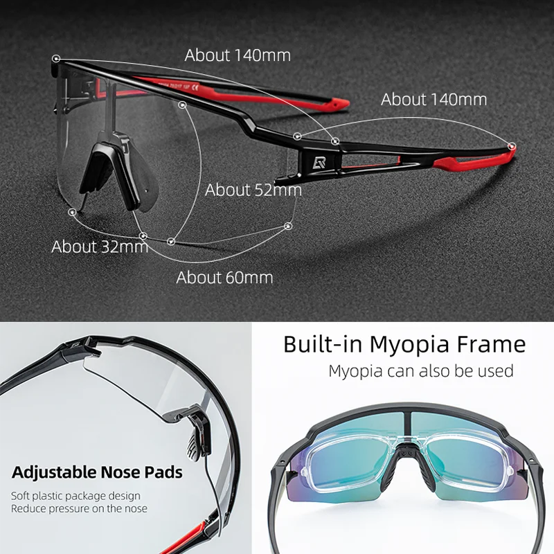 ROCKBROS Cycling Glasses Photochromic Eye Protecting Glasses Glasses Eyewear Goggles Windproof Bicycle Outdoor Sports Sunglasses 