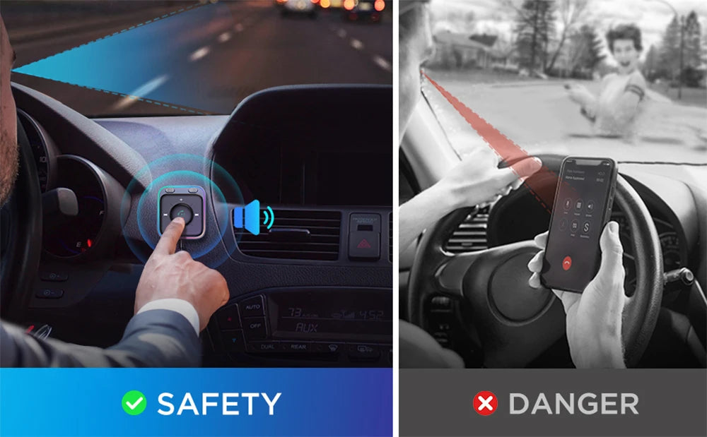 Joyroom Bluetooth 5.4 Car Adapter With Dual Mics Noise Cancellation AUX Bluetooth Wireless Receiver Car Kit Plug-and-Play 