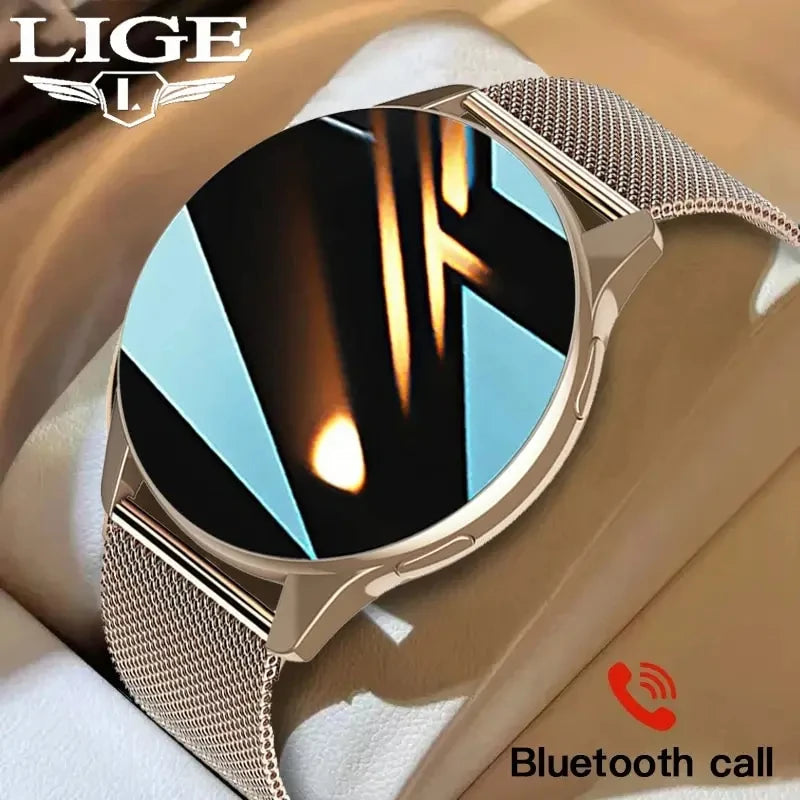 1.28in Round Smartwatch with Bluetooth Calls and Metal Band