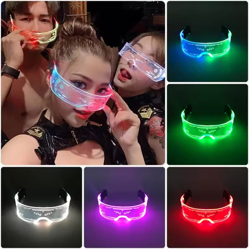 New Cool  Colorful LED Light Up Glasses Glowing Party Decor Luminous Lighting Up Bar Rave Music Dancing Party Acrylic  Neon 