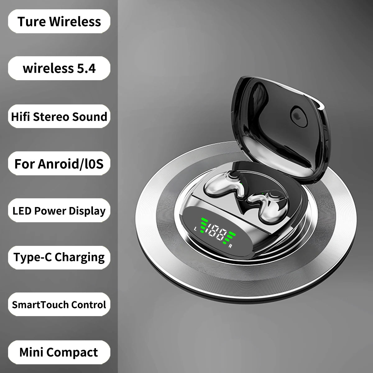 VIKEFON Bluetooth 5.3 Noise-Cancelling In-Ear Headphones