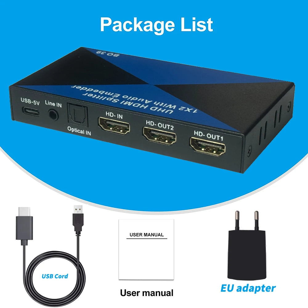 4K HDMI-splitter met audio-embedder