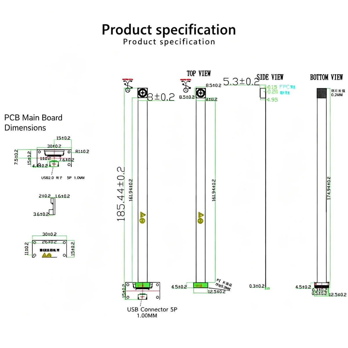 4K-USB-Kameramodul mit IMX258-Autofokussensor