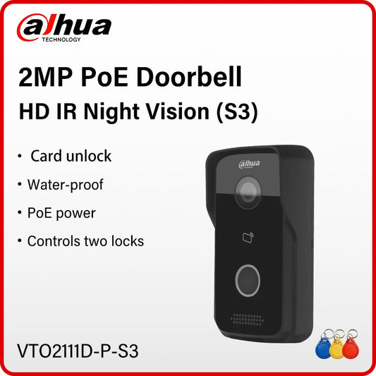 Dahua 2MP VTO2111D-P-S3 PoE Doorbell Full digital Video Intercom APP Two-way Talk IP Villa Door Station With RS-485 Lock Control Spy-shop.com