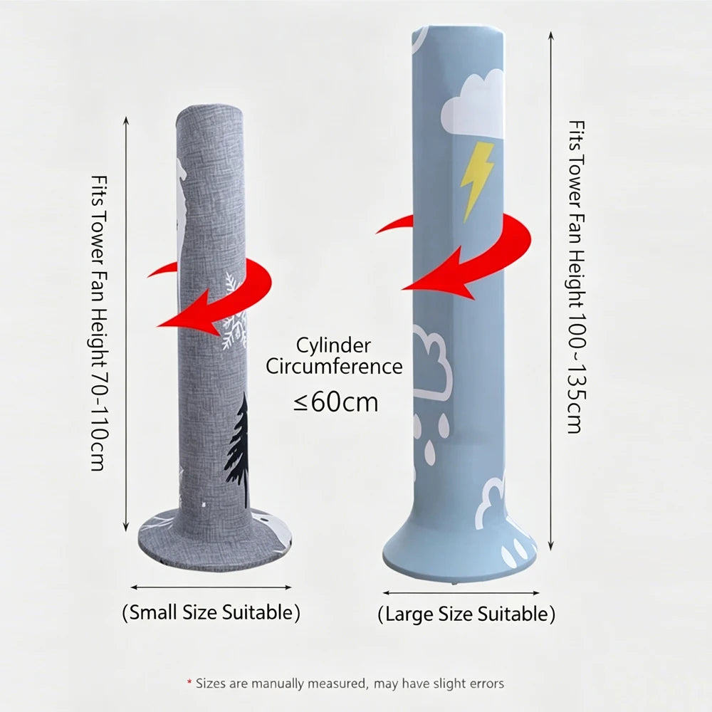 Housse anti-poussière pour ventilateur tour - Options de taille