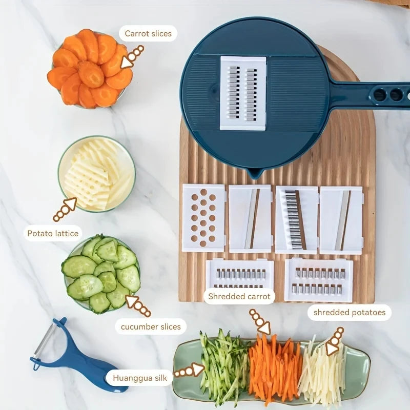 9 in 1 Vegetable Cutter Multi-Functional Potatoes Manually Cut Shred Slicer Grater Kitchenware Acceesories Tools 