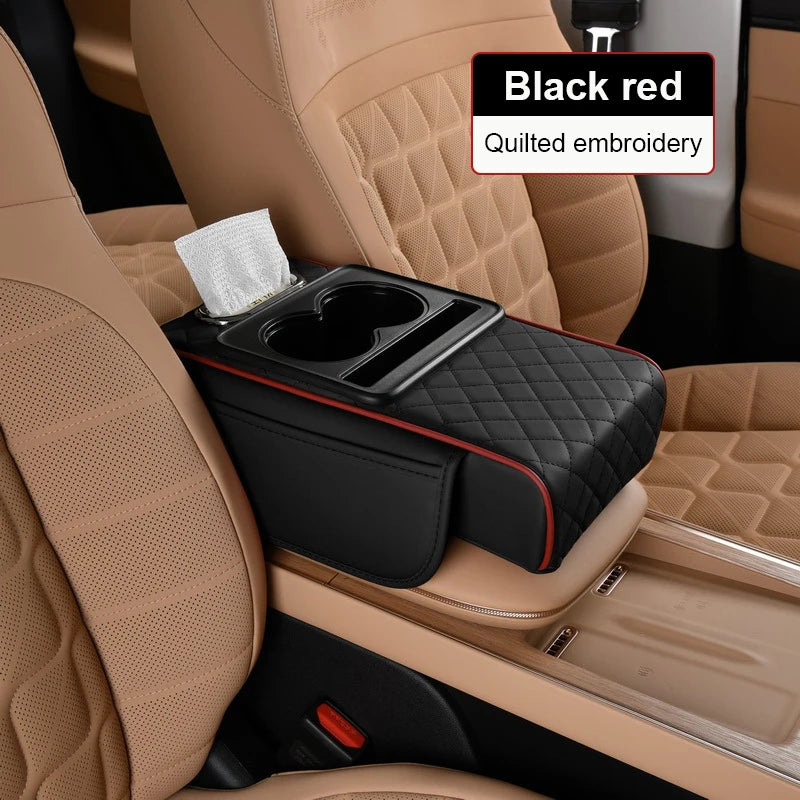 Car Armrest Cushion with Storage Organizer