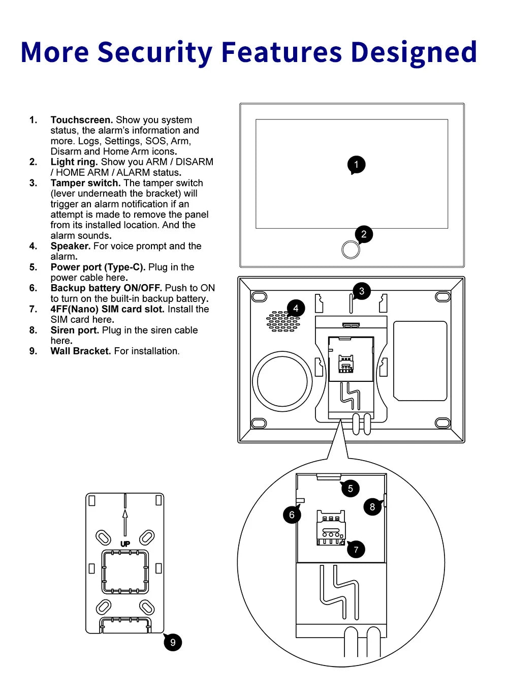 Entrega ES Kerui, grande ecrã tátil de 7 polegadas, sistema de alarme 4G+WiFi, alarme doméstico, ASK/FSK 433MHz, anti-roubo, funciona com Tuya G70