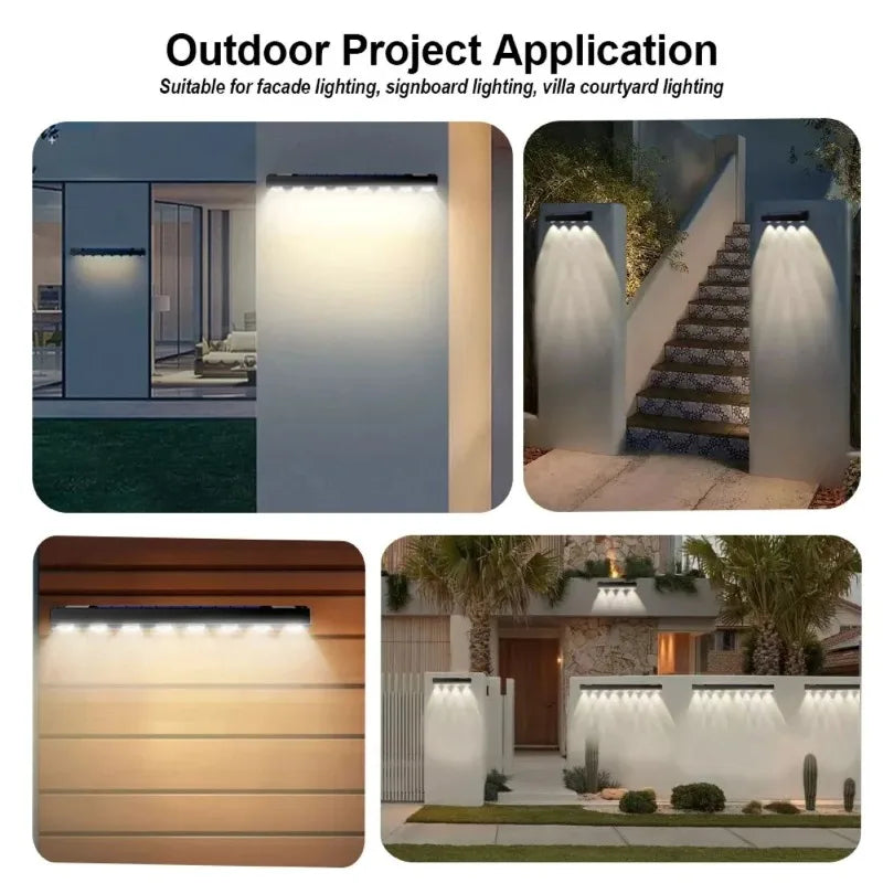 Solar Wall Accent Lights, 4/8-LED Options