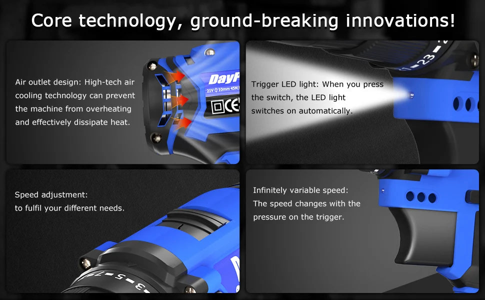 21V Cordless Drill and Electric Screwdriver Kit