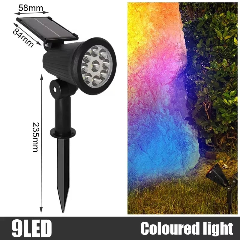 مصباح كشاف شمسي للحديقة، بخيارات الأبيض أو الأبيض الدافئ أو RGB