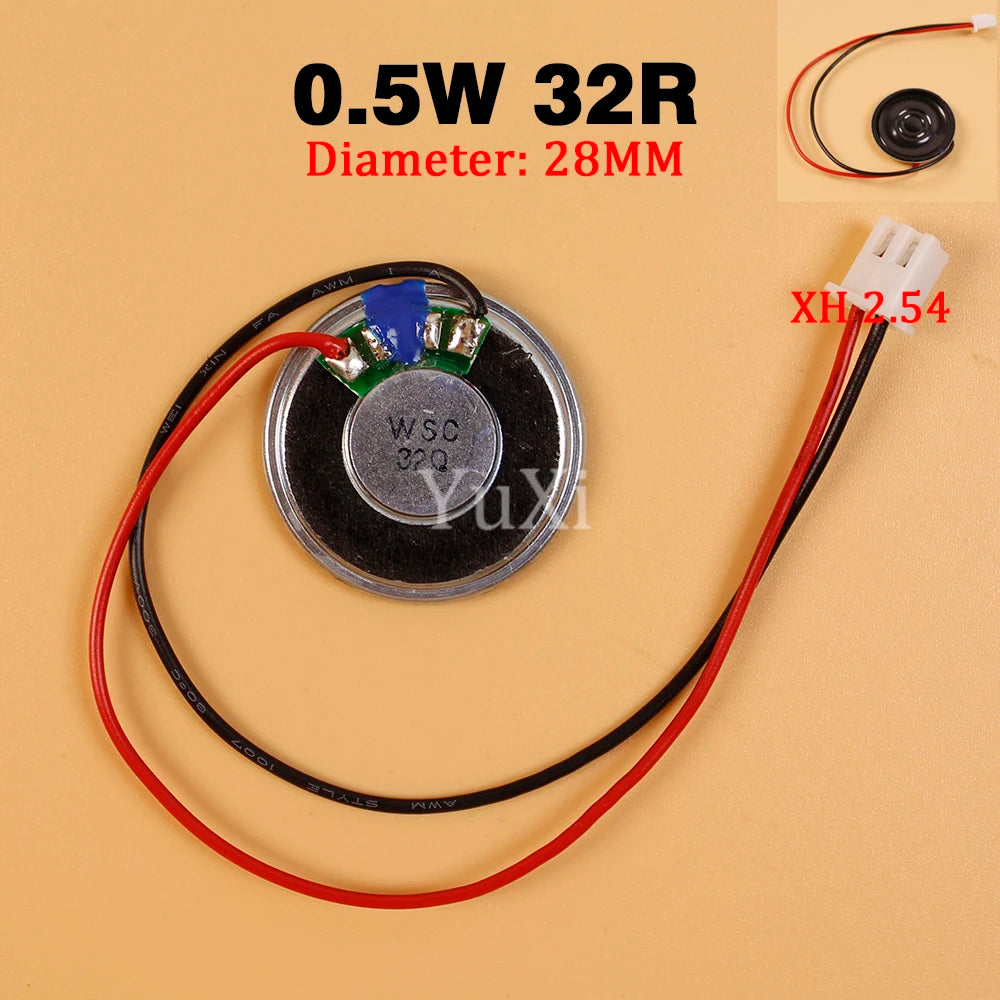 32 Ohm 0.5 W Mini Speaker, Size and Wiring Options