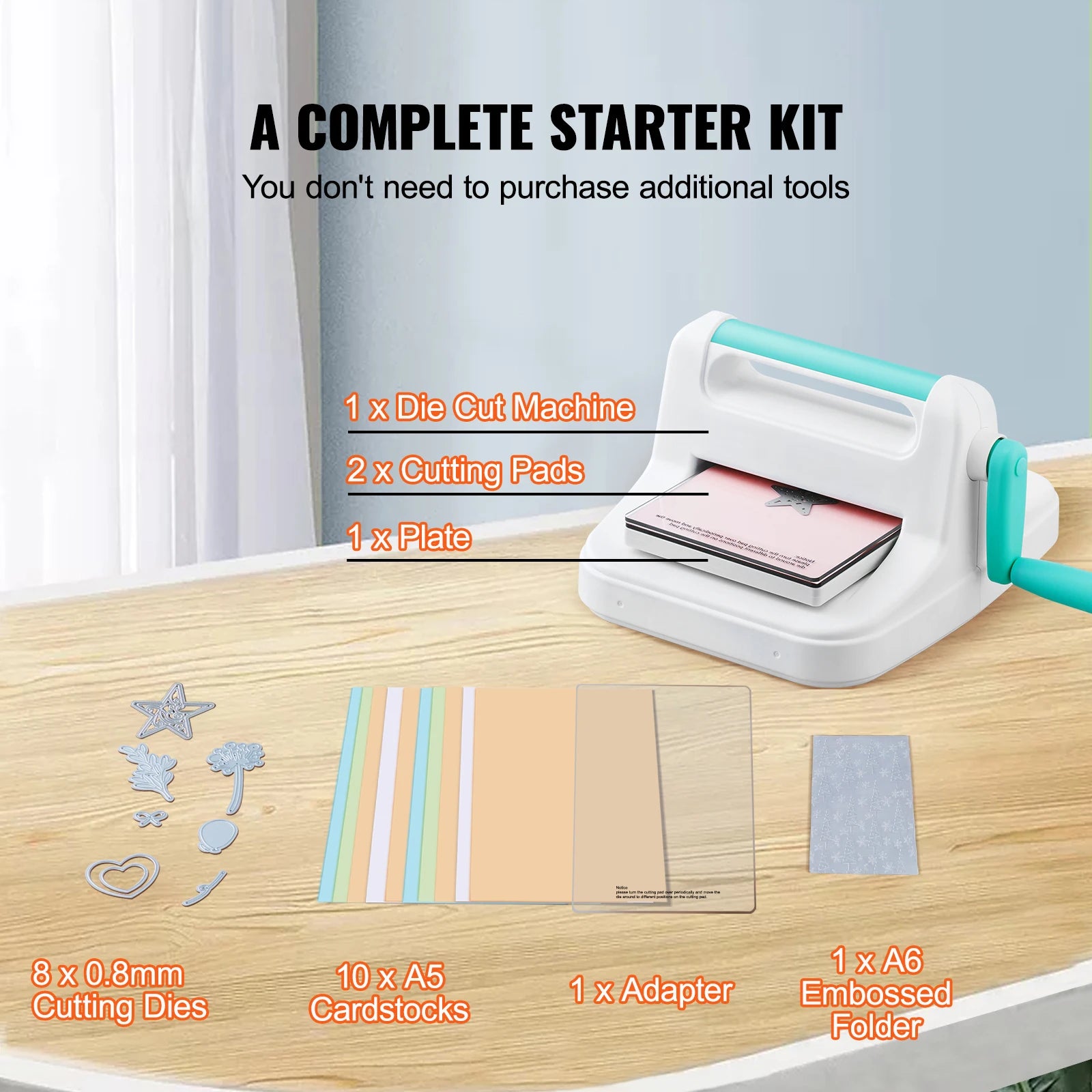 SucceBuy 6/9in Manual Die Cutting Embossing Machine Portable Cut Machines Opening Scrapbooking Machine Full Kit For Arts Crafts
