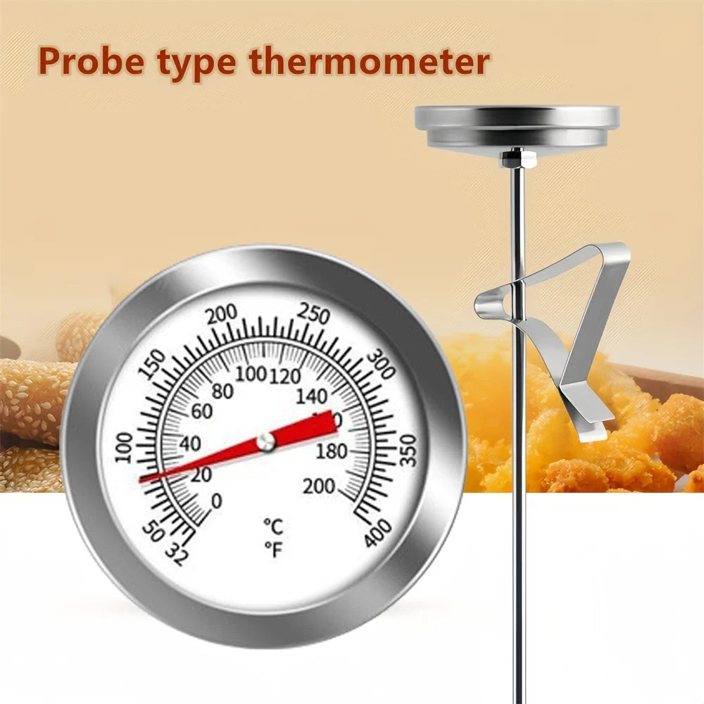 Nerezový vpichovací teplomer s ciferníkom, 0–200°C