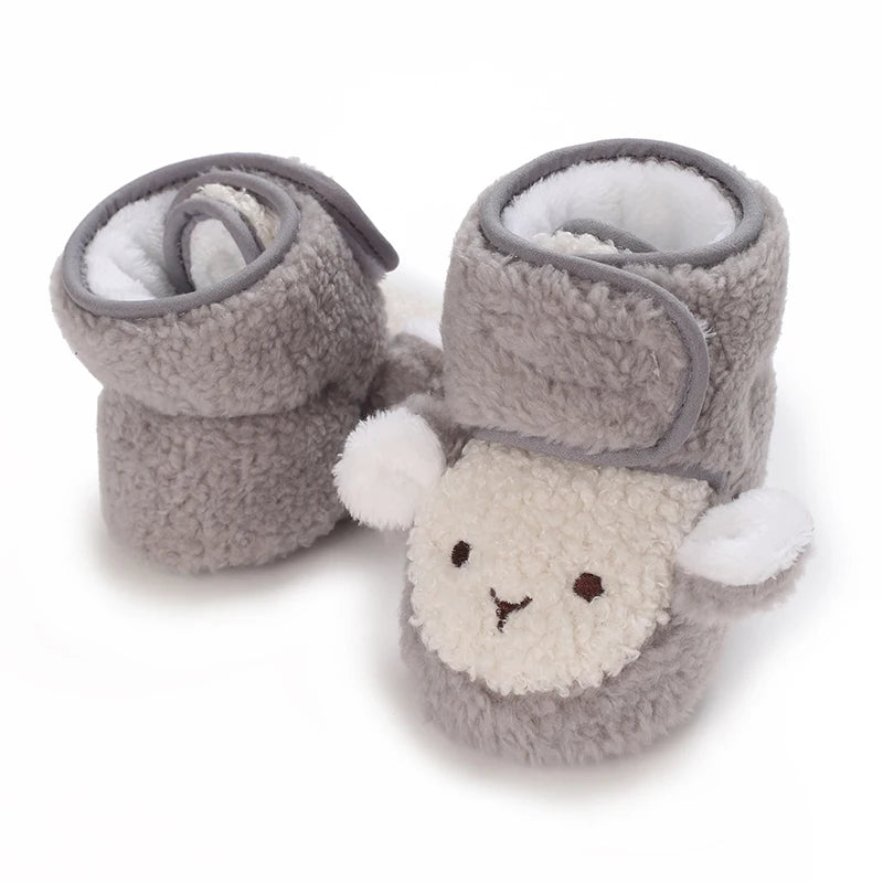 Cute Bear Baby Shoes Soft Plush Winter First Walkers