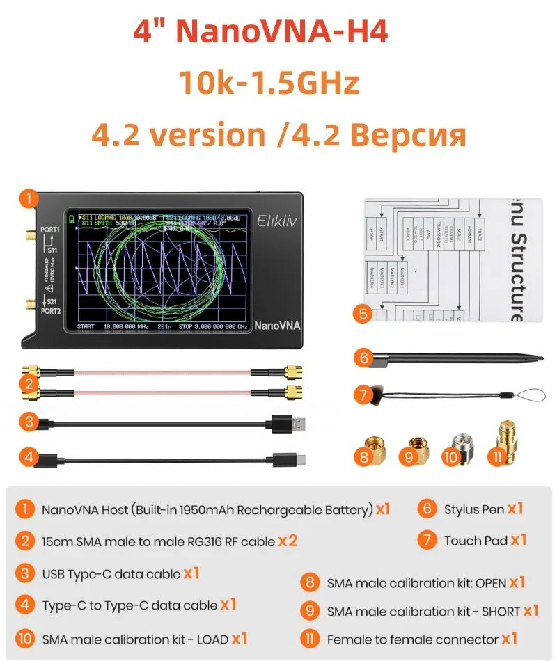 NanoVNA-H/H4 Vector Network Analyzer