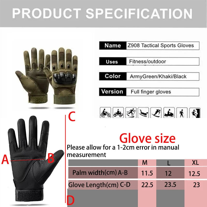 Gants de sport extérieurs à doigts entiers Z908