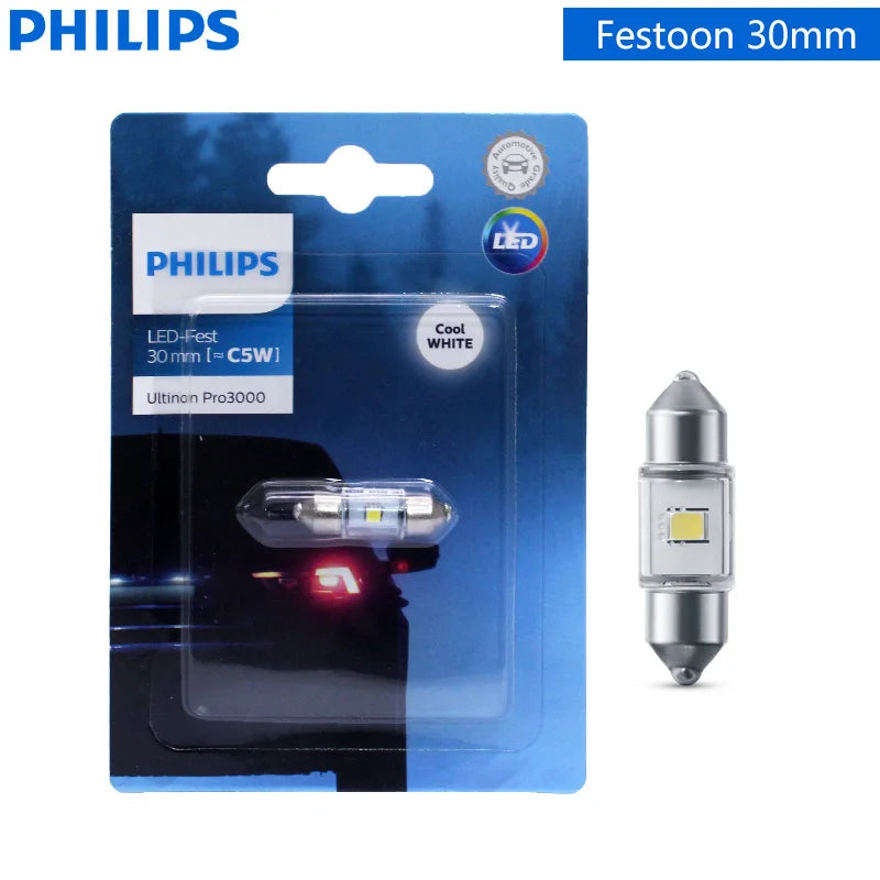 Philips Ultinon Pro3000 C5W LED Fest 38mm 30mm 43mm Festoon Auto Signal Seitenlampe 6000K Kaltweiß Innenraum Leselicht(1STK)