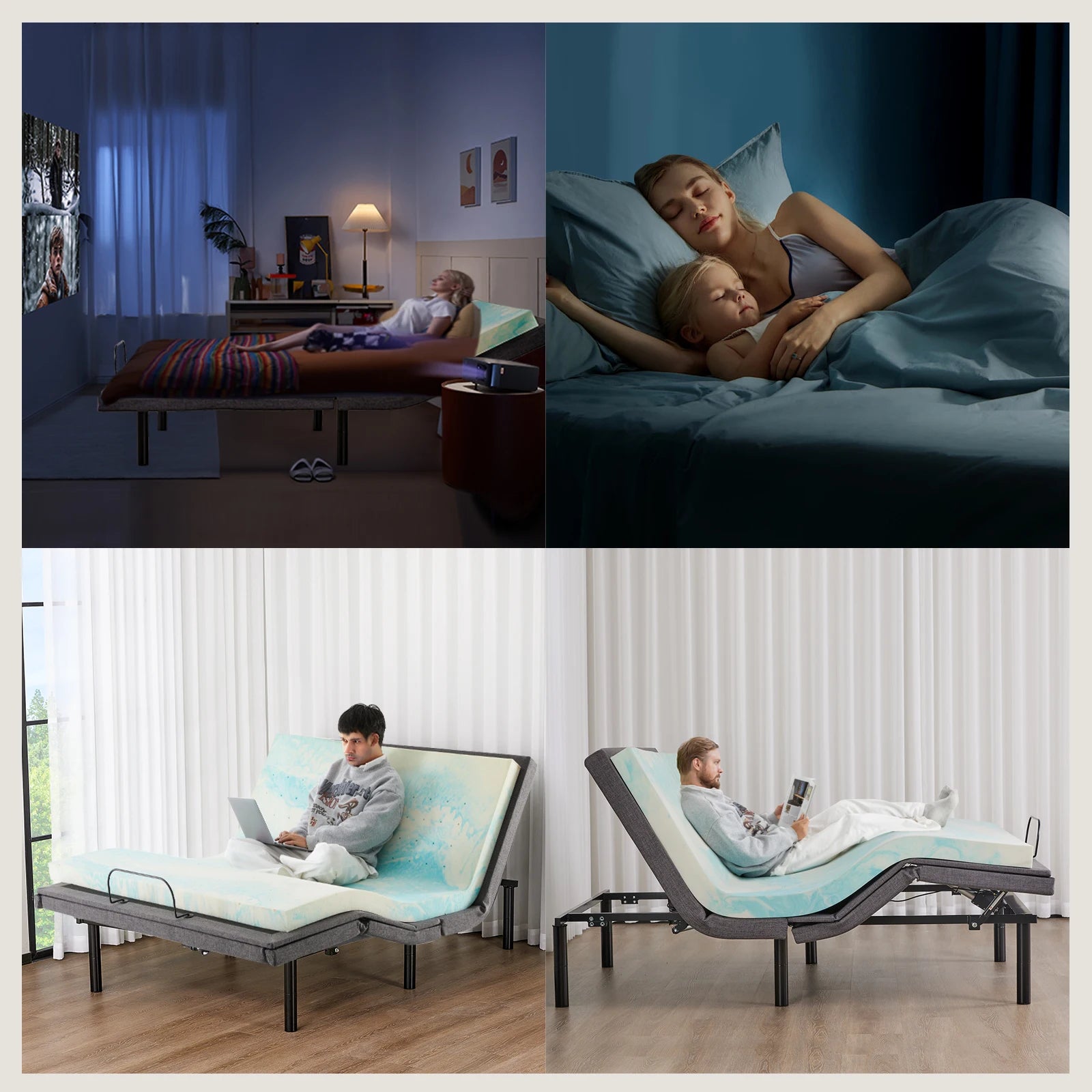 Queen Adjustable Bed Frame with Wireless Remote & Zero Gravity