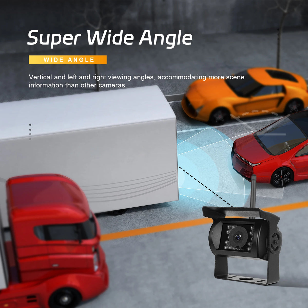 Podofo7 moniteur voiture et caméras arrière sans fil doubles vision nocturne 1080P caméra de recul pour camping-car RV camion bus