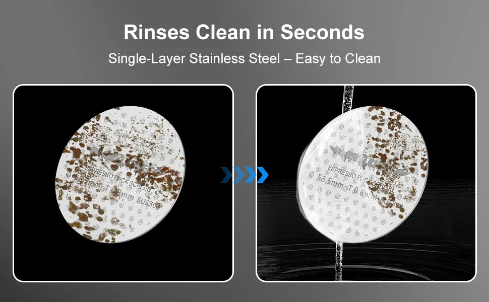 Rozsdamentes acél eszpresszó tömítő rostély — 0,8 mm
