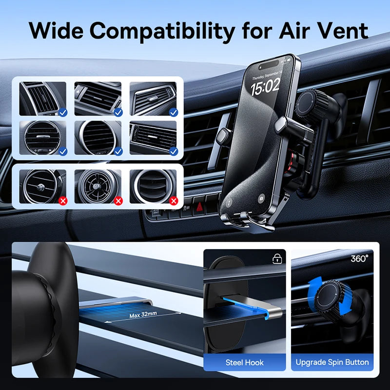 Baseus Auto Clamping Car Phone Mount Air Vent Gravity Holder