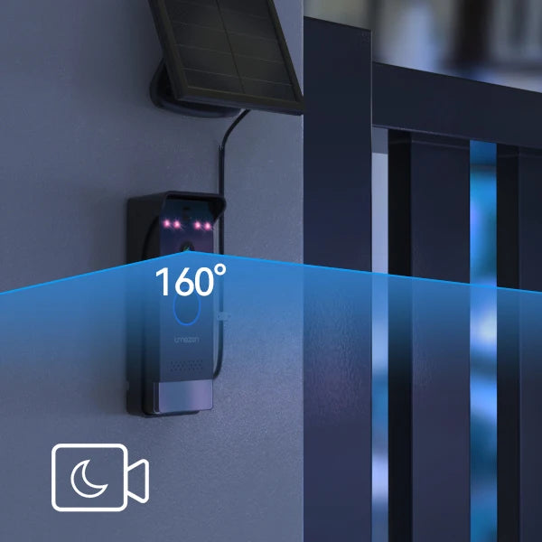 TMEZON R10-L10 Solar Powered Wireless WiFi Video Door Phone,1080P Intercom System,7'' Color Touch Monitor,Video Doorbell Peephole with Solar Panel,PIR Motion Detection,Remote Unlocking,2.5/5G WiFi