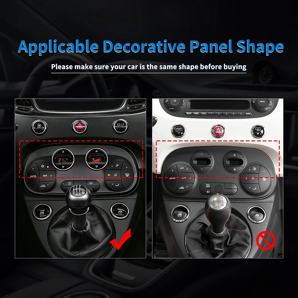 Real Carbon Fiber AC Climate Trim for Fiat 500 and Abarth 595