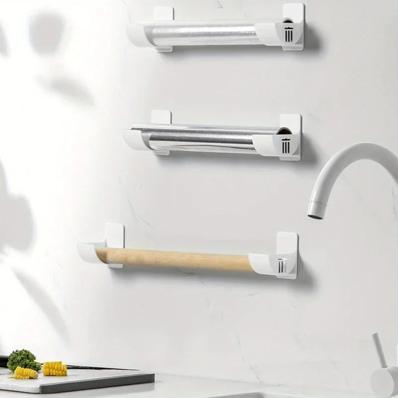 Wall-Mounted Kitchen Storage Rack for Foil, Cling Film and Bags