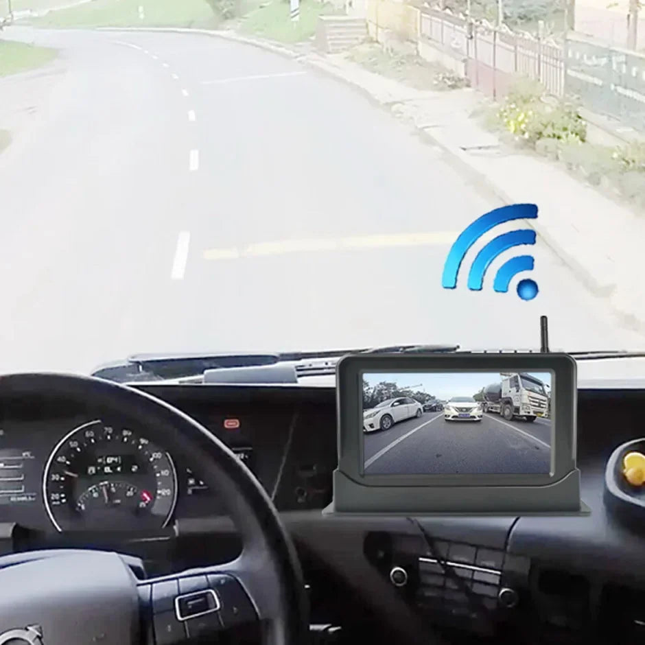 5" Monitor HD Magnetic Solar Wireless Backup Camera 1080P Upgrade Auto on/Off Camera Night Vision Rechargeable Rear View Camera 