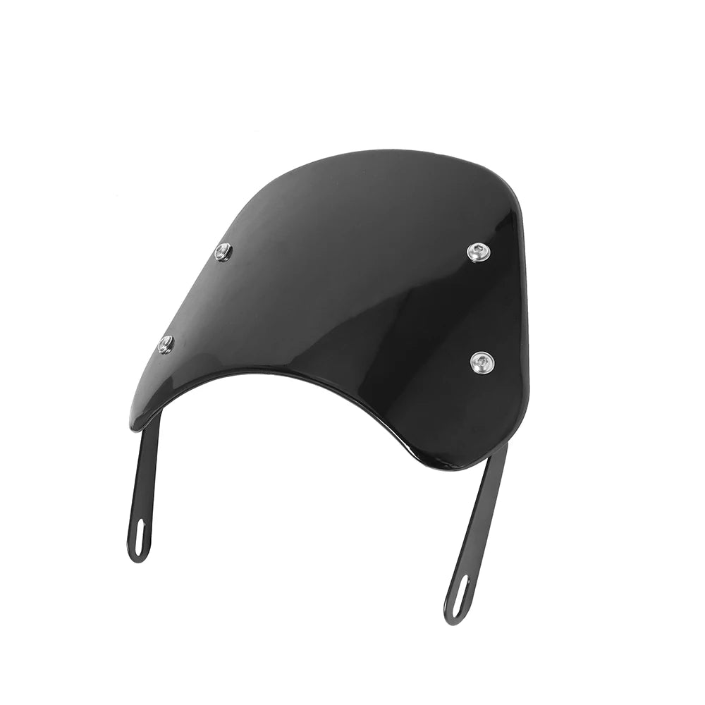 For Yamaha Kawasaki Suzuki Cafe Racer For Harley Honda Motorcycle Universal Black Windshield Wind Deflector Windscreen Fairing 