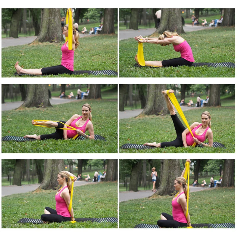 Long Training Stretch Bands Yoga Pilates Resistance Band for Physical Lower Body home Strength Elastic Exercise Bands 