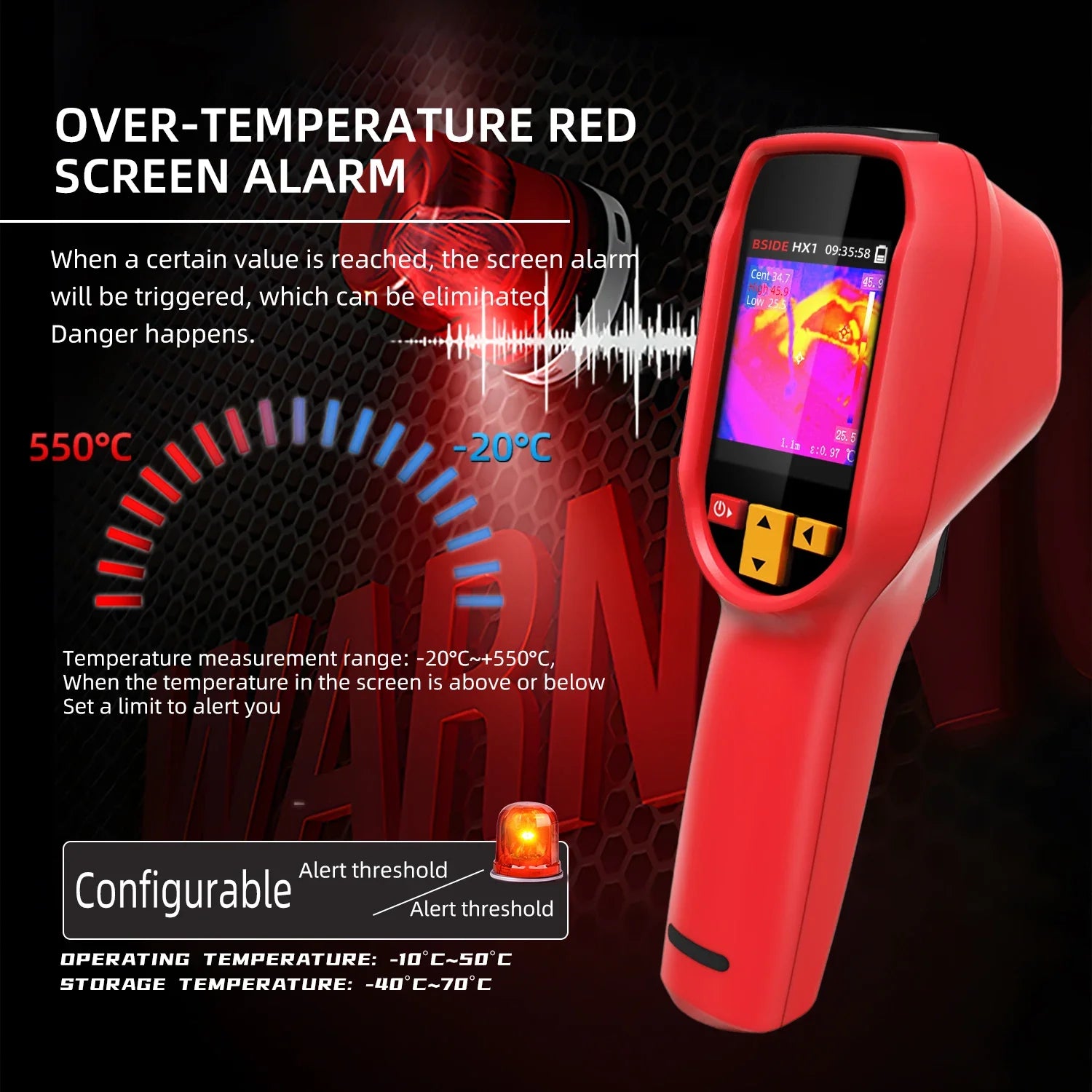 240x240 Thermal Imaging Camera Infrared Temperature Scanner -20°C to 550°C