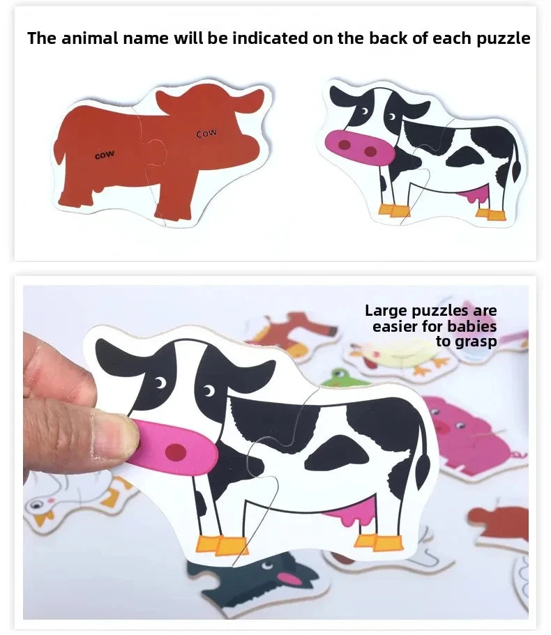 Baby Puzzle Montessori Educational Toys Wood 3D Puzzle Games Iron Box children Puzzles Jigsaw Wooden Puzzles For Kids 2 3 4 Year 