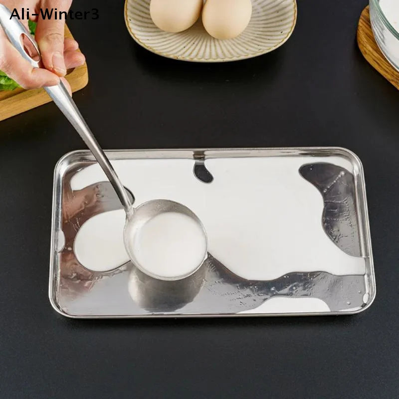 Rectangular Stainless Steel Serving Tray for Buffet and Home
