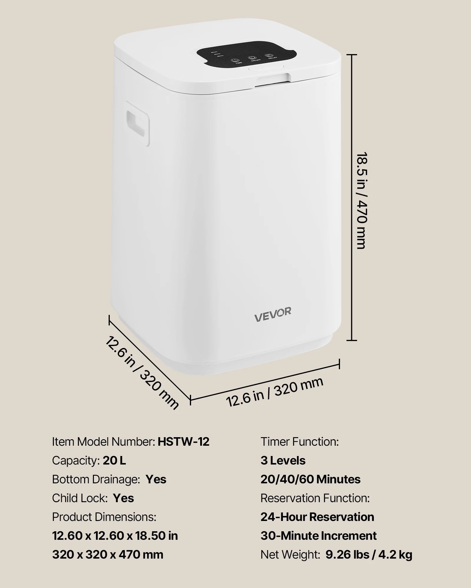 20L Towel Warmer Bucket with Timer, Lock & LED for Spa Comfort