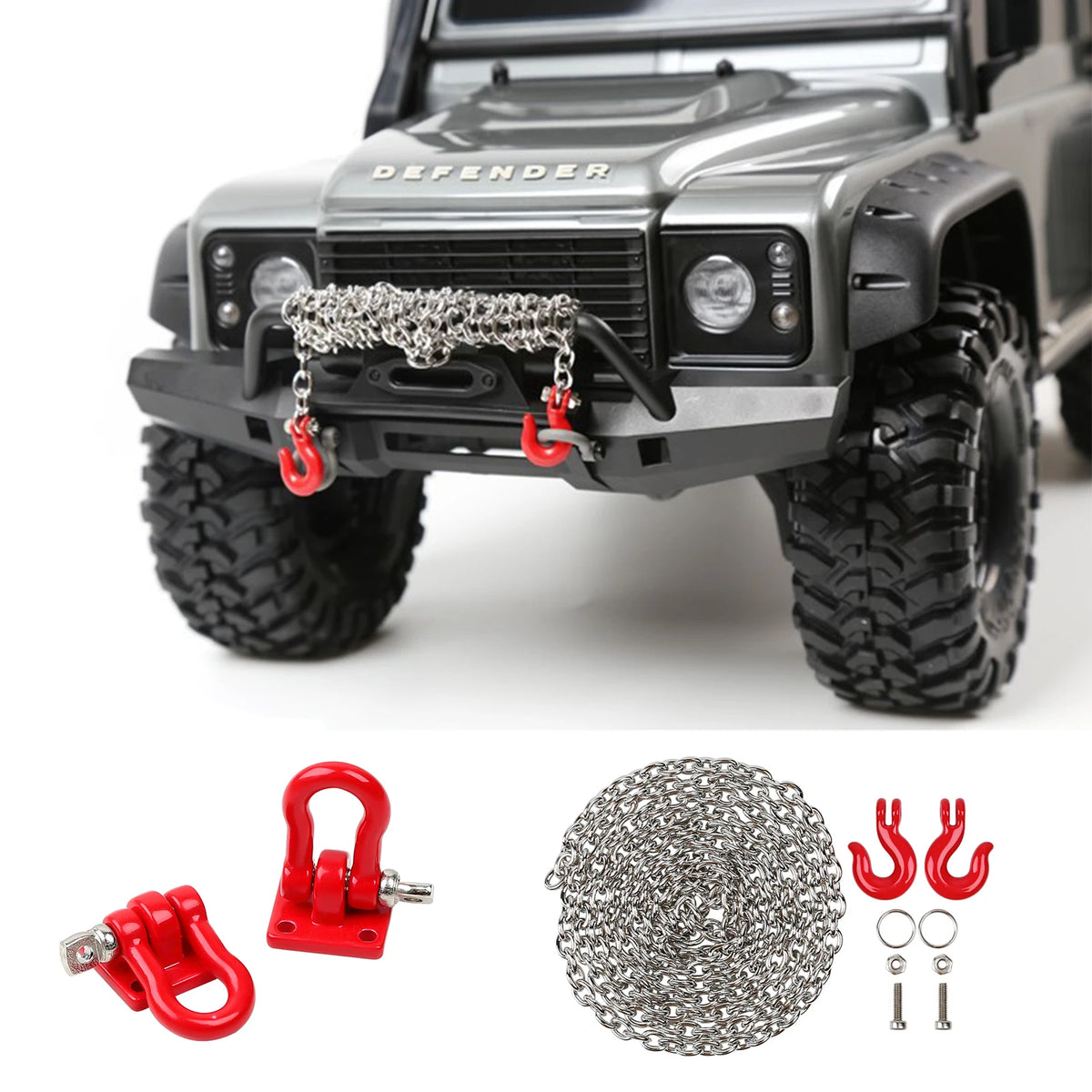 RS RC Trailer, Hak holowniczy z metalu, Ulepszenia dla 1:10 RC Crawler Car, Redcat Gen8 VS4-10, Axial SCX10 90046, AXI03007 Capra