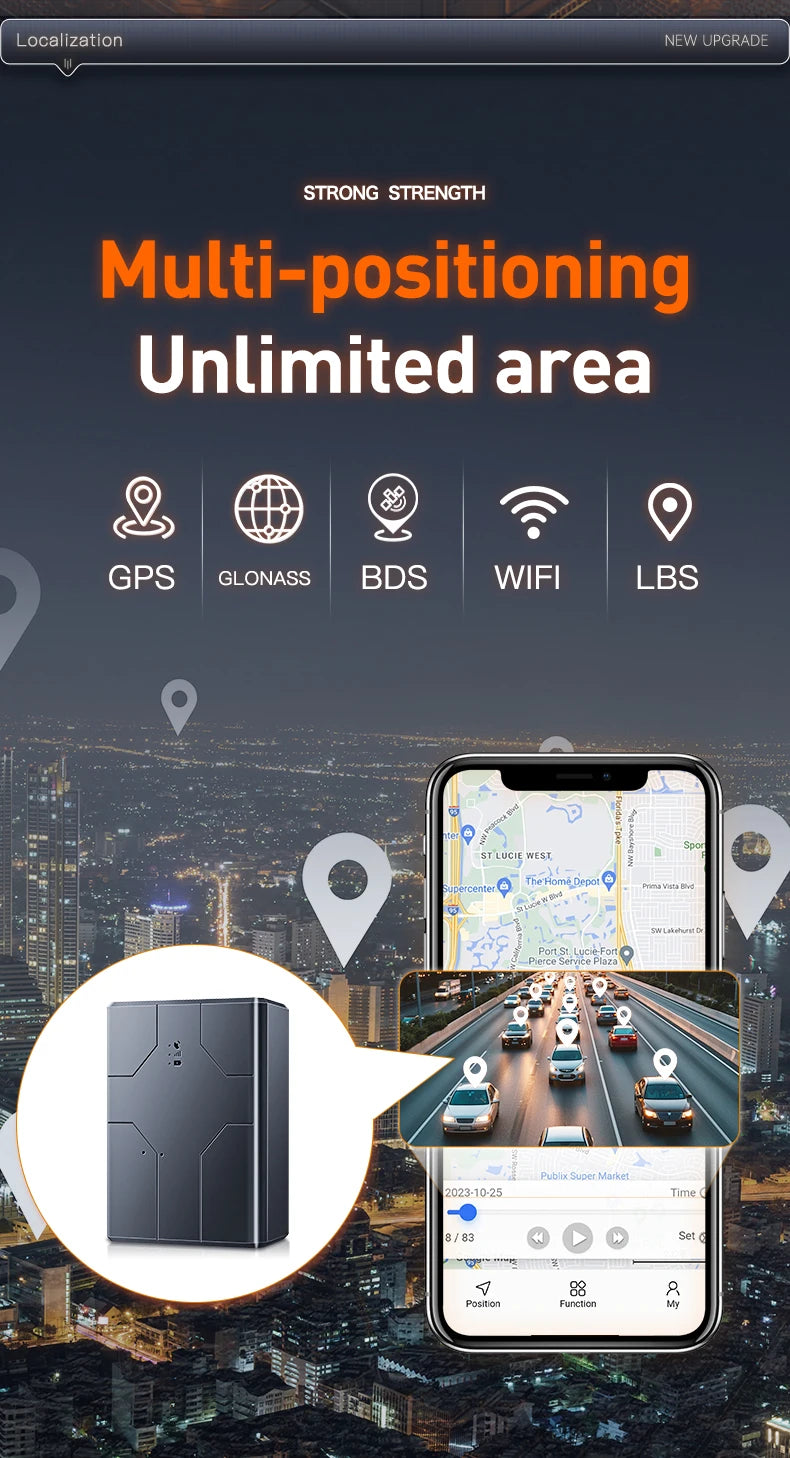 4G GPS Car Locator 20000mAh/10000mAh/6000mAh GPS Car Tracker Vibration Anti-Theft Geo-fence Alarm with Free APP