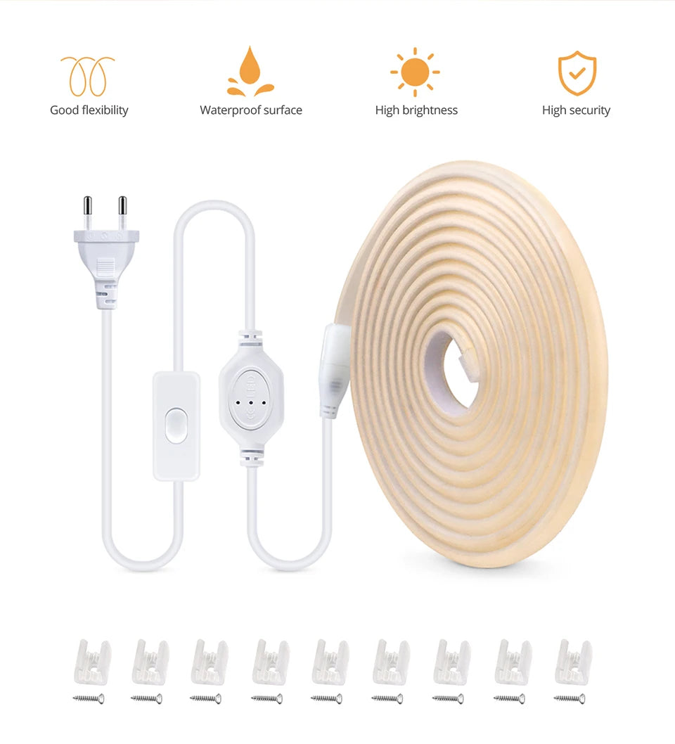 Waterproof Best Under Cabinet Light Kitchen COB LED Light with Button Switch Cord 220V 110V EU / US Plug Strip Lamp for Cocina